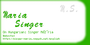 maria singer business card